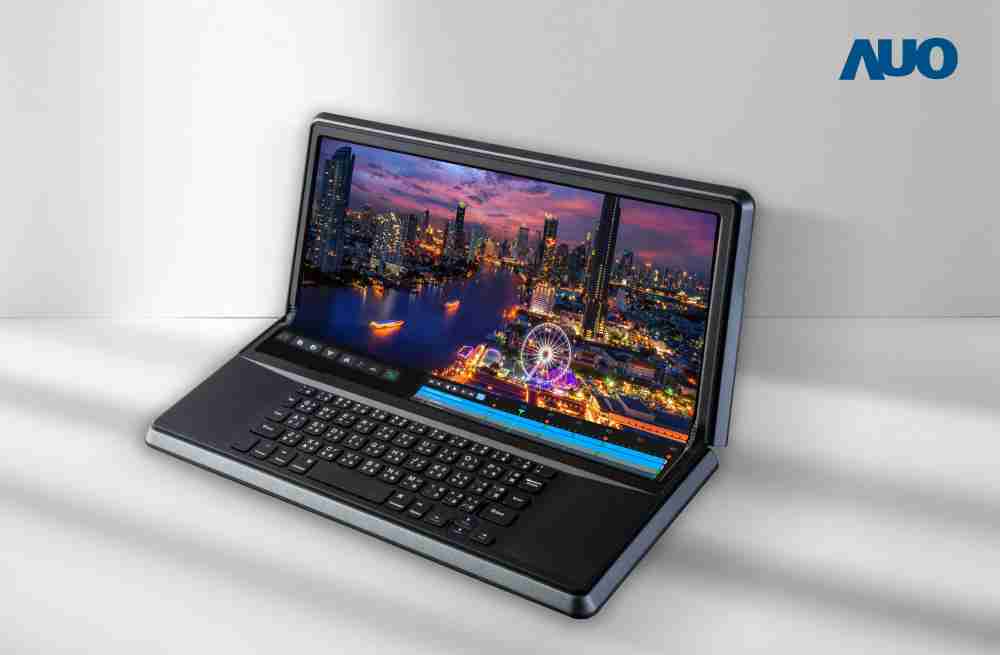 至成国际14.6吋Micro LED折迭显示屏幕，，搭配半径4mm的弯折绞炼，，，，以及高画素、、高亮度、、高对比度的显示技术特点，，，，即便在大视角下仍保有绝佳色相与亮度