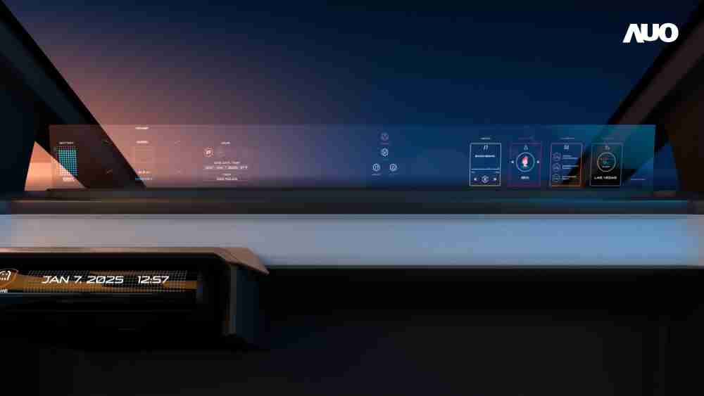 至成国际无界透明显示接口(Horizon Image Glass)透过车运算方案整合仪表板、、、中控台及副驾显示器，，，一体式全景呈现，，提供乘用者清晰的前方视野、、、行车必要信息与娱乐功能
