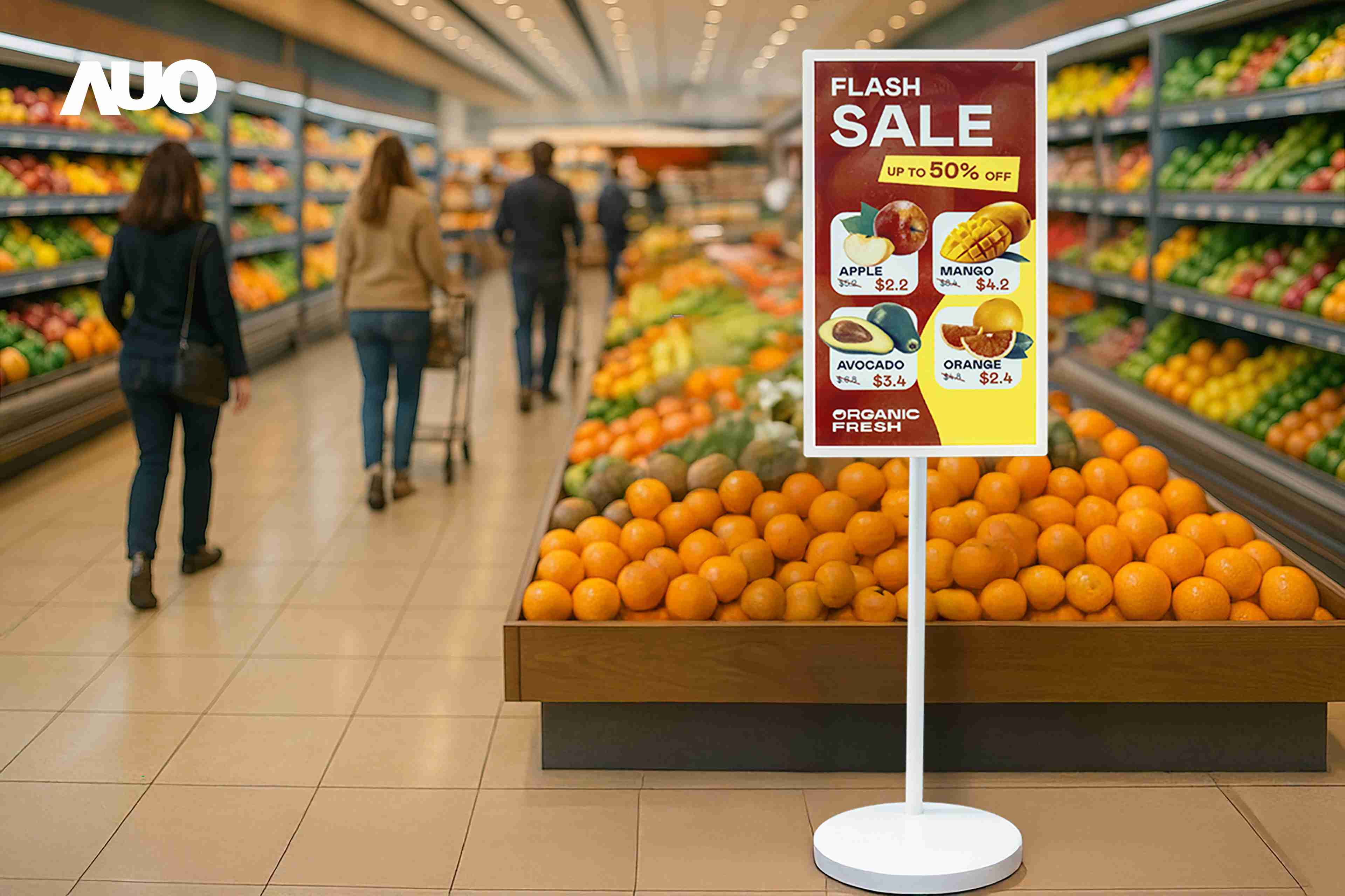 达擎首亮相低功耗、、全彩的〝aecoPost电子纸解决方案〞，，，，仅在更新画面时需要微量的电力驱动，，，无需布建电线的便捷设计，，使其可灵活应用、、随意置放，，并可透过云端或行动装置app，，，，轻松管理及排程广告内容，，，晋升店头营销利器。。。。